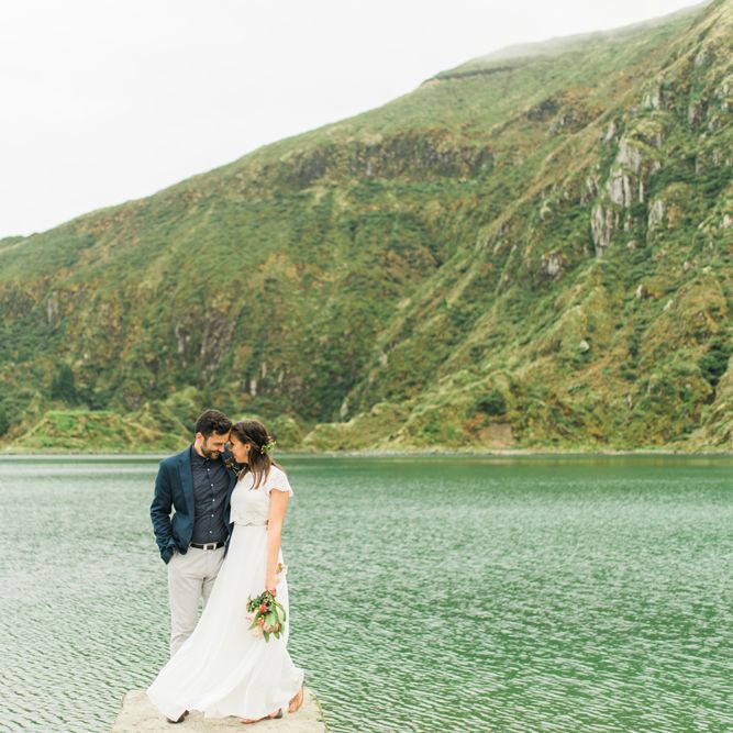 Volcano Elopement Wedding On The Azores Islands Portugal With Bride In ASOS And With Images From Adriana Morais Photography