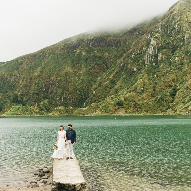 Volcano Elopement Wedding On The Azores Islands Portugal With Bride In ASOS And With Images From Adriana Morais Photography