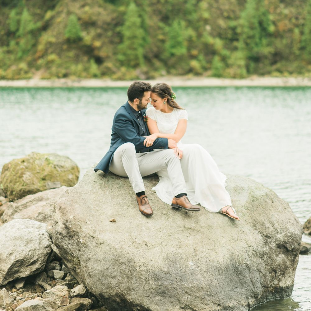 Volcano Elopement Wedding On The Azores Islands Portugal With Bride In ASOS And With Images From Adriana Morais Photography