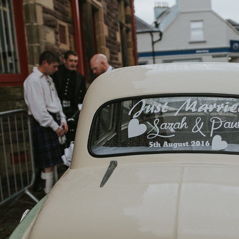 Vintage Wedding Car Just Married Sign