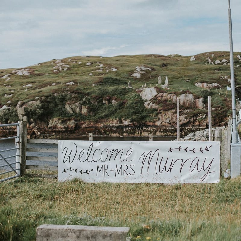 Isle Lewis Outer Hebrides Wedding Sign