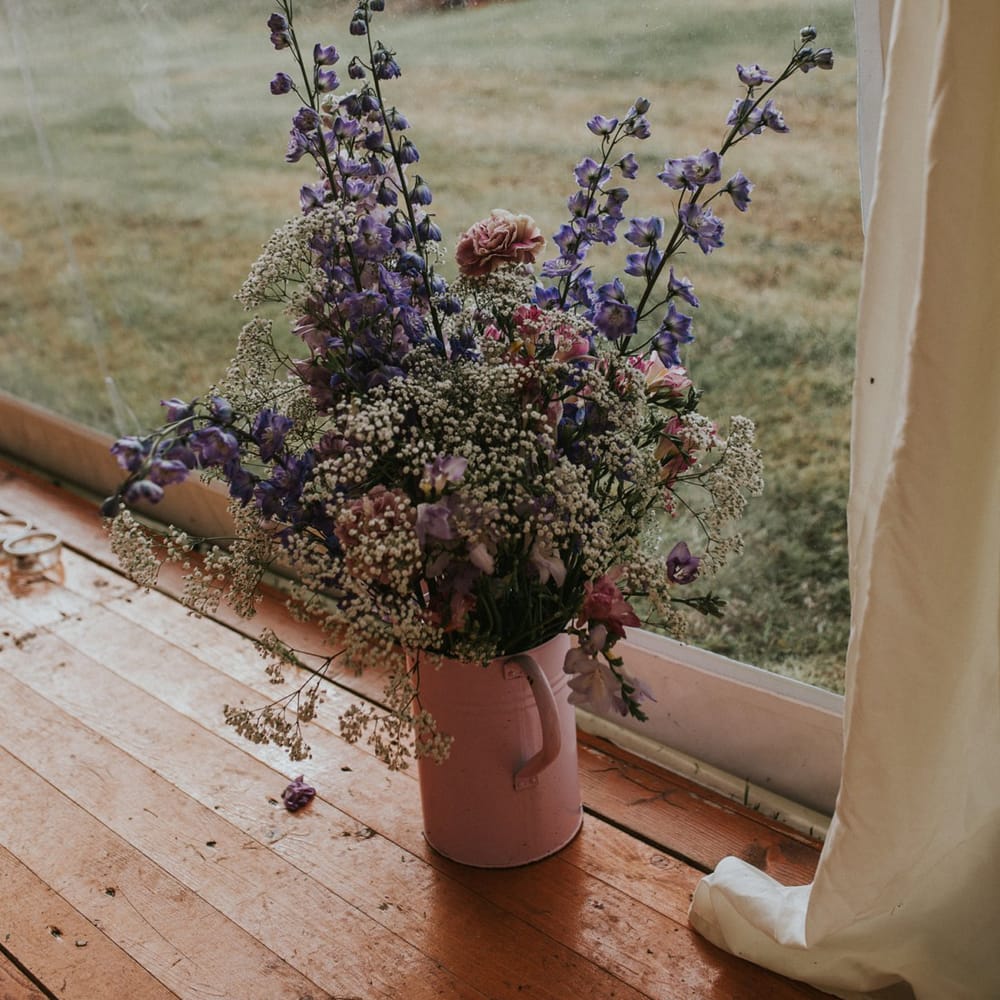 Wild Flowers in a Pitcher jug Wedding Decor