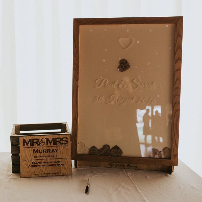 Wooden Heart Frame Alternative Guest Book