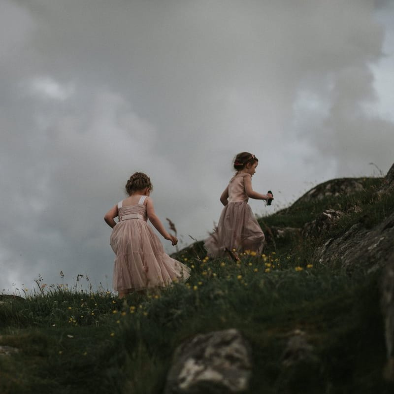 Flower Girls in Pink Dresses