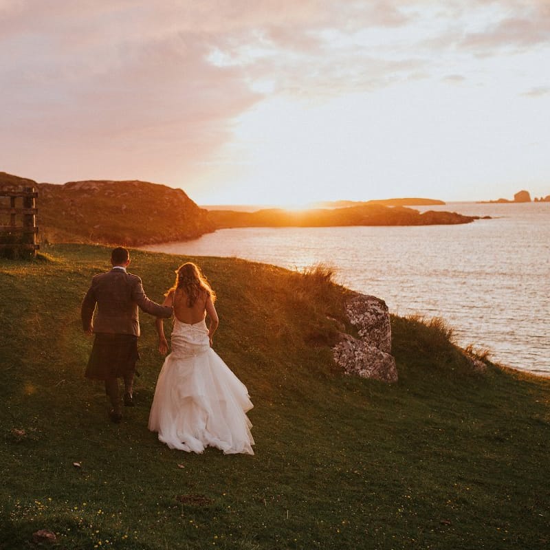 Bride & Groom Isle Lewis Sunset Portrait