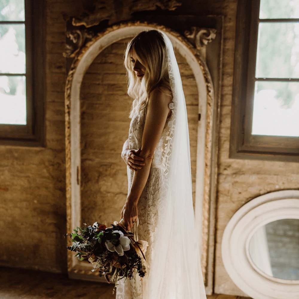 Rustic Wedding In Italy At Locanda Rosa Rosae With Intimate Candle Lit Dinner &amp; Bride In Mango Dress With Veil By AM Faulkner With Images From Alen Karupovic