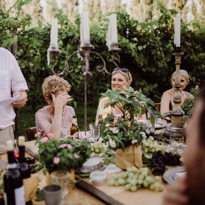 Rustic Wedding In Italy At Locanda Rosa Rosae With Intimate Candle Lit Dinner & Bride In Mango Dress With Veil By AM Faulkner With Images From Alen Karupovic