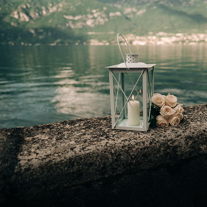 Lantern & Flower Decor by Lake Como | Jason Mark Harris Photography | Harris Films