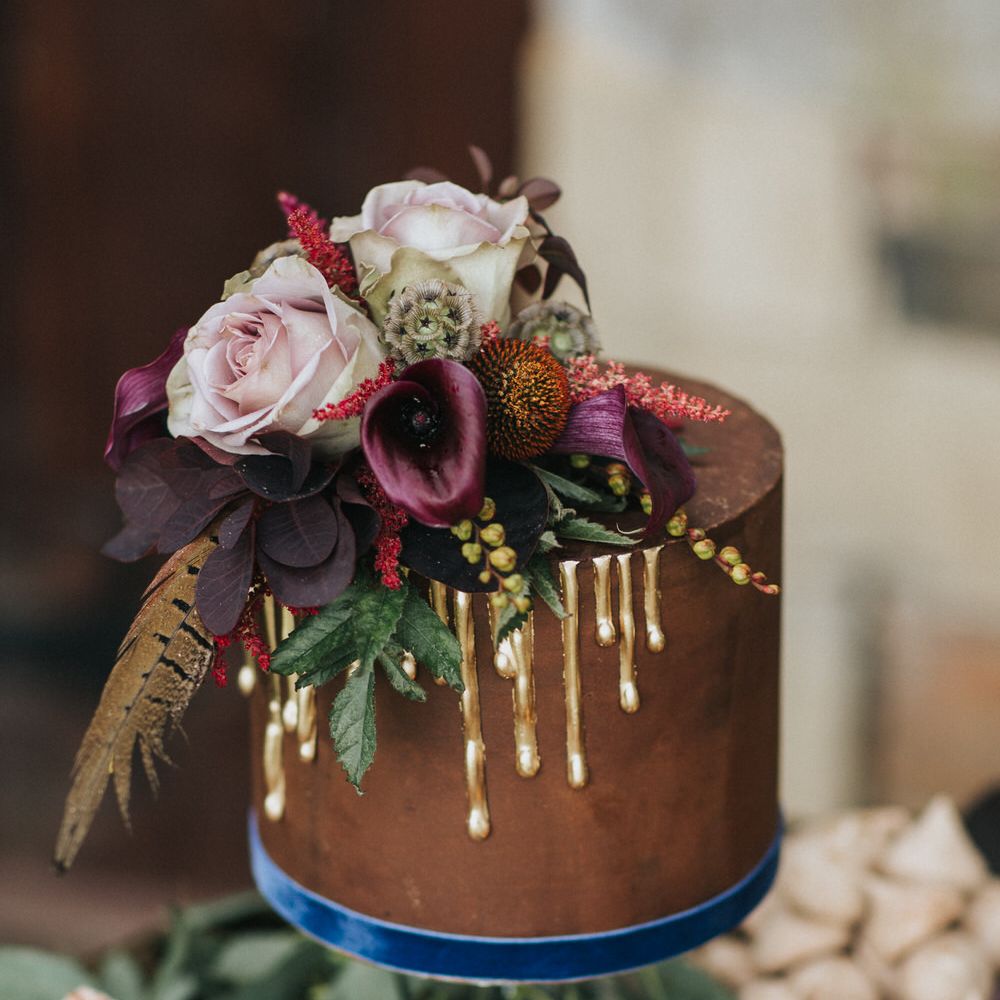 Chocolate Cake With Gold Drip Icing by The Confetti Cakery