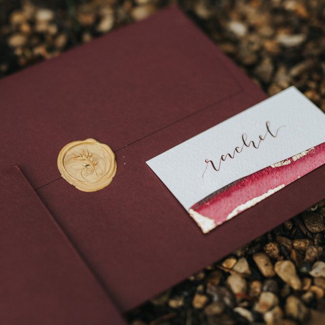 Burgundy & Gold Wedding Stationery Suite
