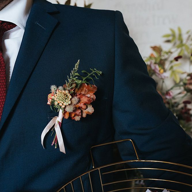Stylish London Restaurant Wedding With Wild & Oversized Floral Arrangements By Aesme With Bride In Riki Dalal & Groom In Burgundy Suit By Paul Smith Planned & Styled By Knot & Pop With Images From Miss Gen