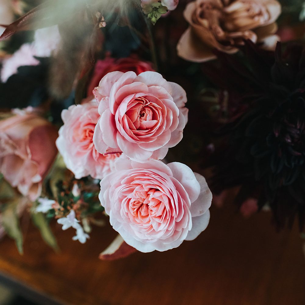 Stylish London Restaurant Wedding With Wild & Oversized Floral Arrangements By Aesme With Bride In Riki Dalal & Groom In Burgundy Suit By Paul Smith Planned & Styled By Knot & Pop With Images From Miss Gen