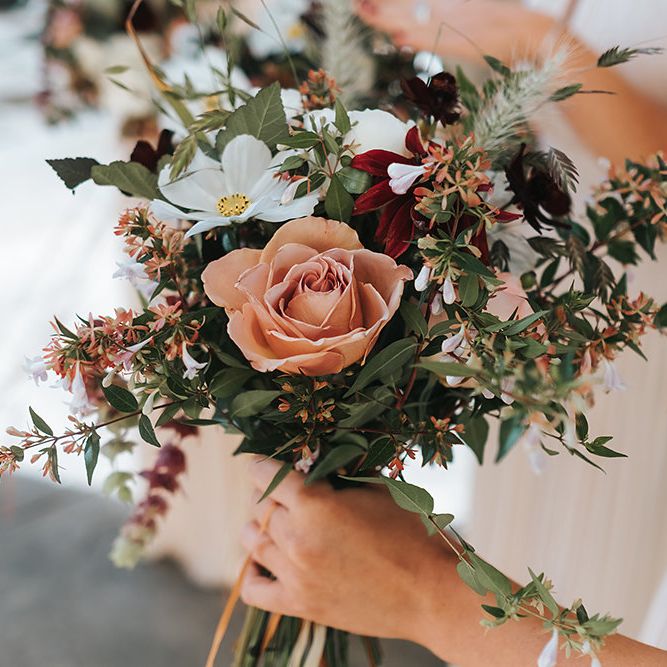 Stylish London Restaurant Wedding With Wild & Oversized Floral Arrangements By Aesme With Bride In Riki Dalal & Groom In Burgundy Suit By Paul Smith Planned & Styled By Knot & Pop With Images From Miss Gen