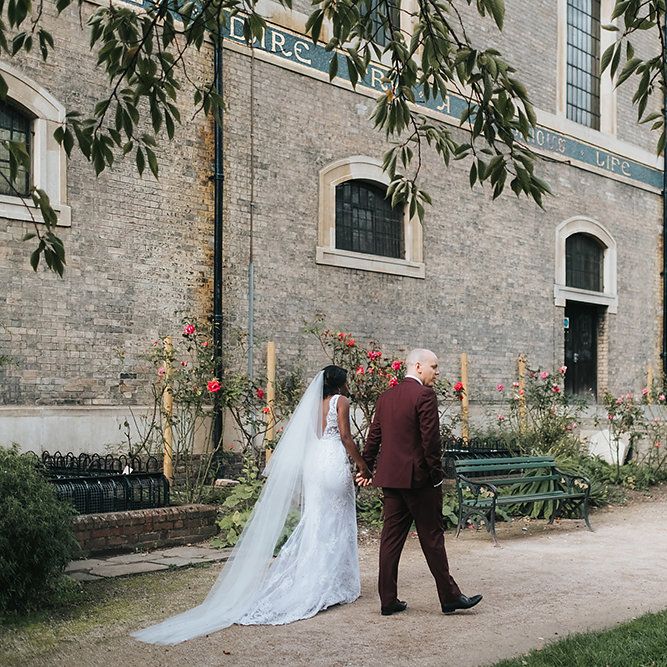 Stylish London Restaurant Wedding With Wild & Oversized Floral Arrangements By Aesme With Bride In Riki Dalal & Groom In Burgundy Suit By Paul Smith Planned & Styled By Knot & Pop With Images From Miss Gen