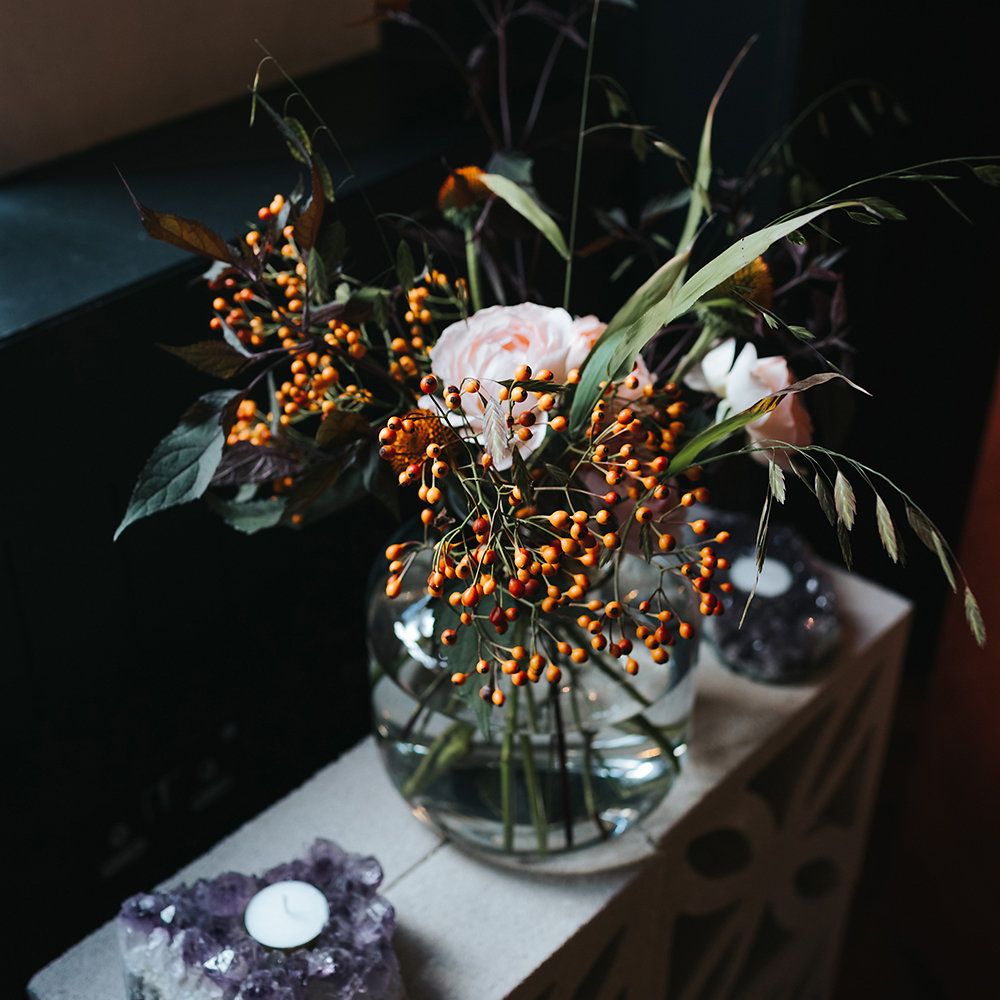 Relaxed London Wedding With Gold Accents Rich Autumnal Tones & Tapered Candles
