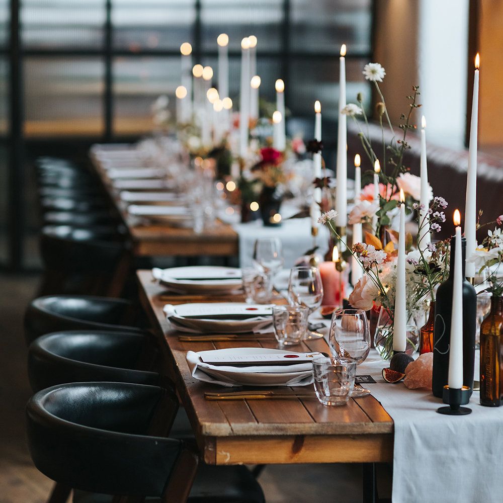 Relaxed London Wedding With Gold Accents Rich Autumnal Tones & Tapered Candles