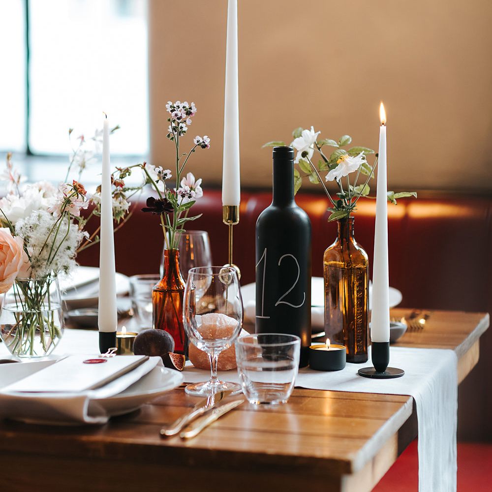 Relaxed London Wedding With Gold Accents Rich Autumnal Tones & Tapered Candles
