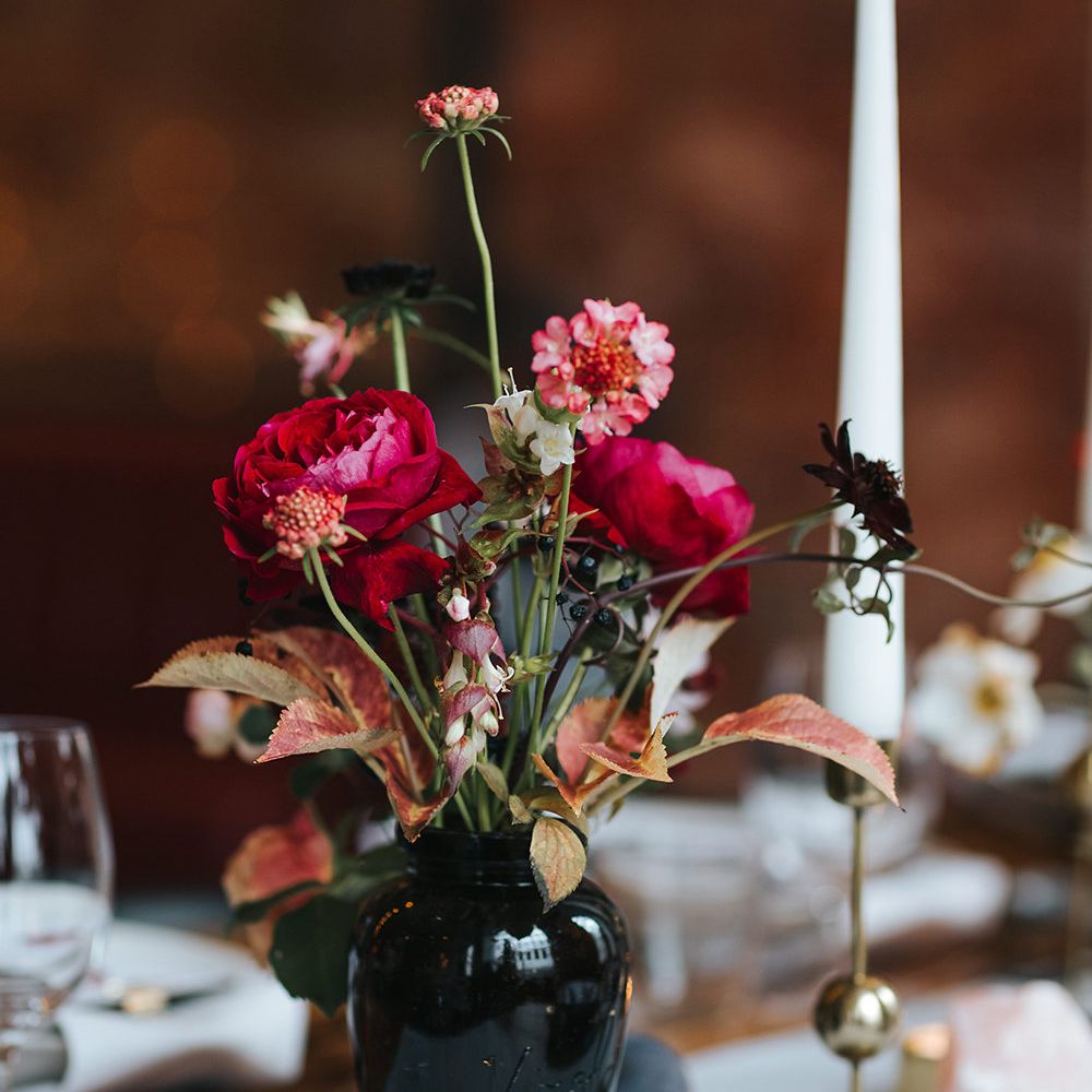 Relaxed London Wedding With Gold Accents Rich Autumnal Tones & Tapered Candles