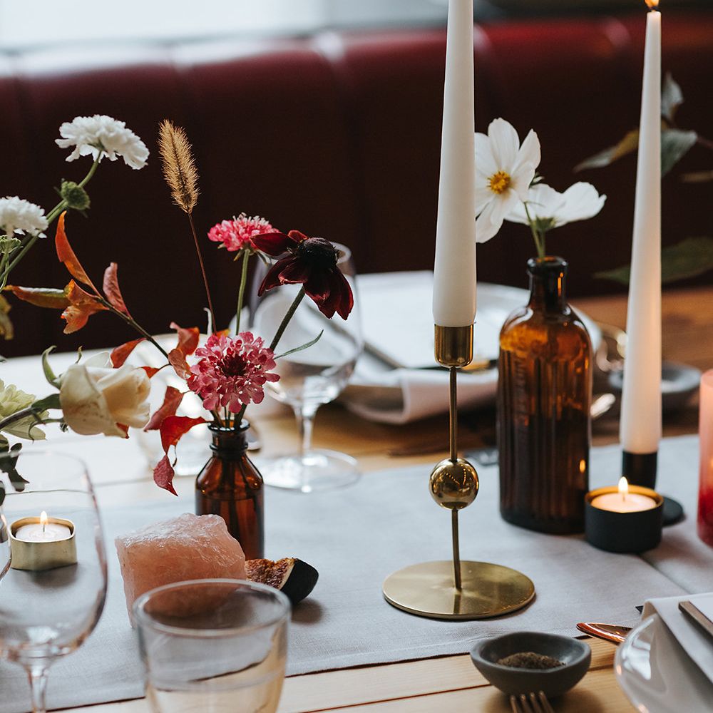 Relaxed London Wedding With Gold Accents Rich Autumnal Tones & Tapered Candles