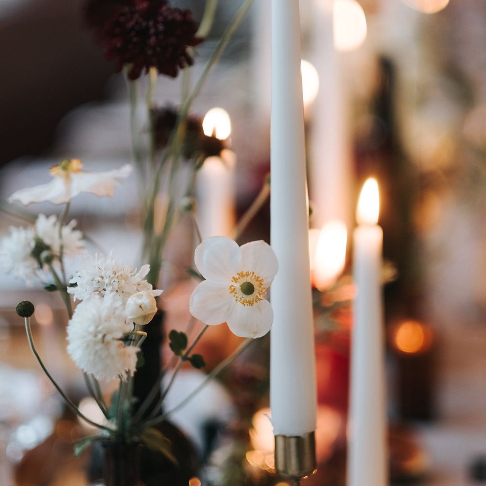 Relaxed London Wedding With Gold Accents Rich Autumnal Tones & Tapered Candles