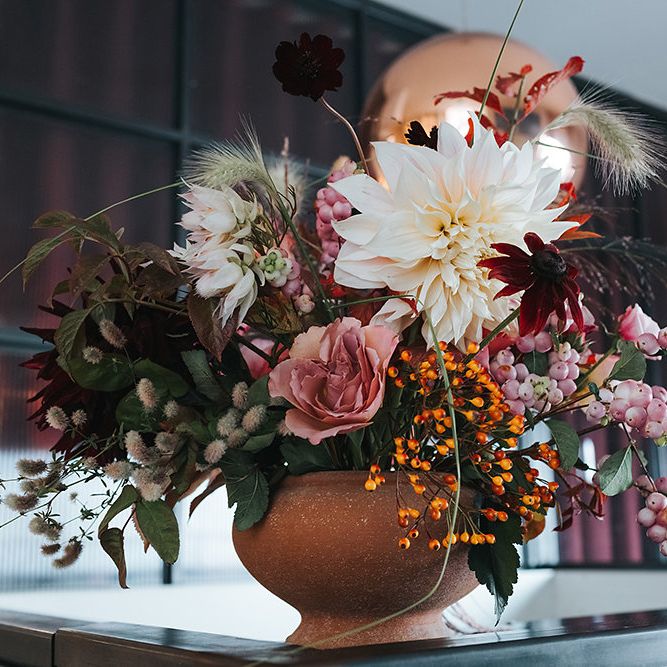 Relaxed London Wedding With Gold Accents Rich Autumnal Tones & Tapered Candles