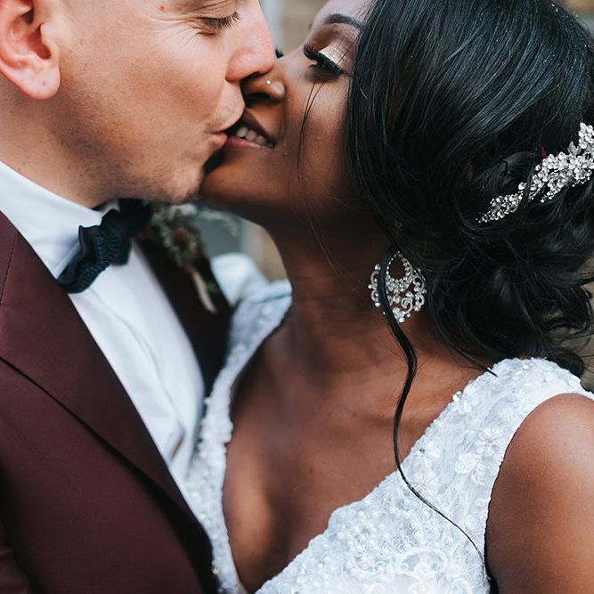 Stylish London Restaurant Wedding With Wild & Oversized Floral Arrangements By Aesme With Bride In Riki Dalal & Groom In Burgundy Suit By Paul Smith Planned & Styled By Knot & Pop With Images From Miss Gen