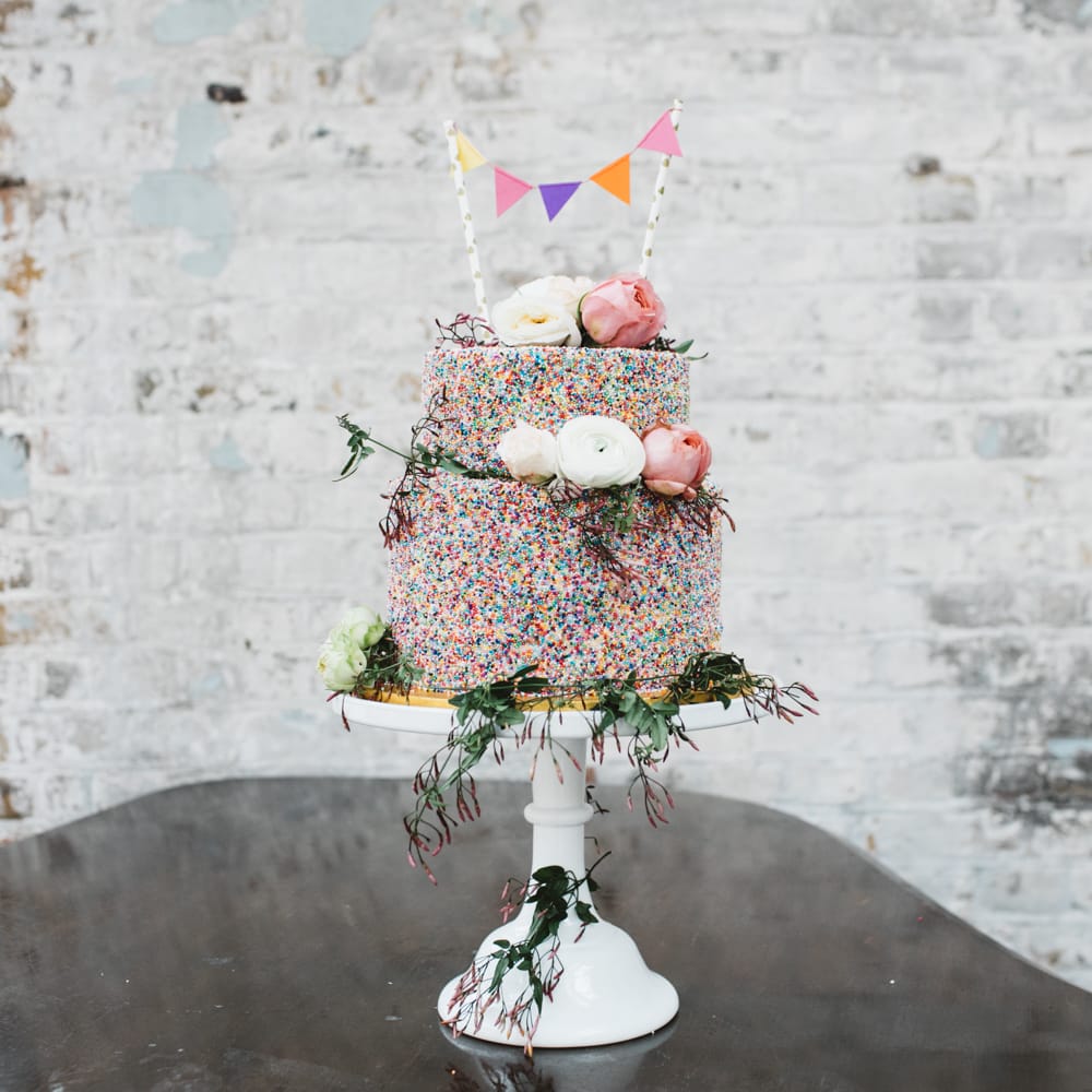 Wedding Cake With Hundreds and Thousands