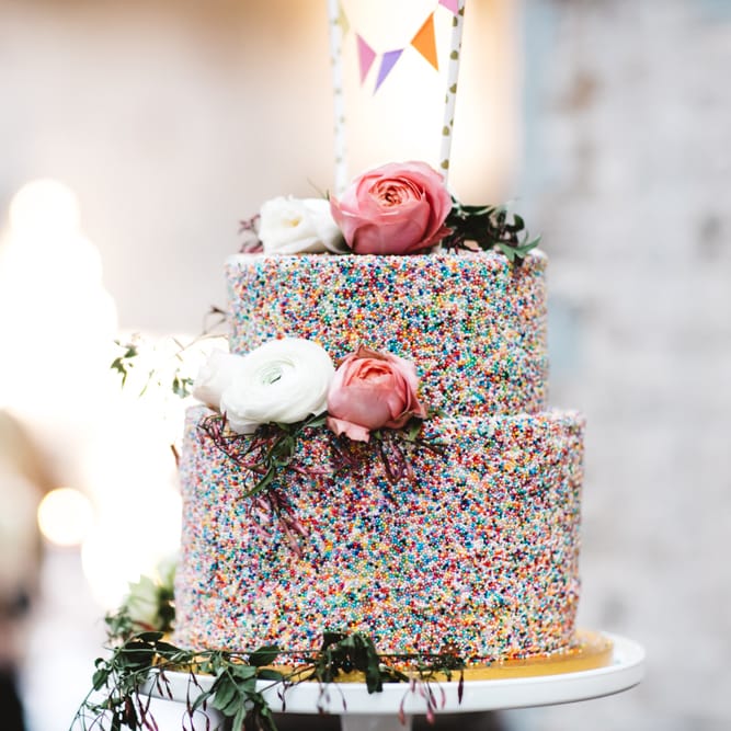 Confetti Wedding Cake With Hundreds & Thousands