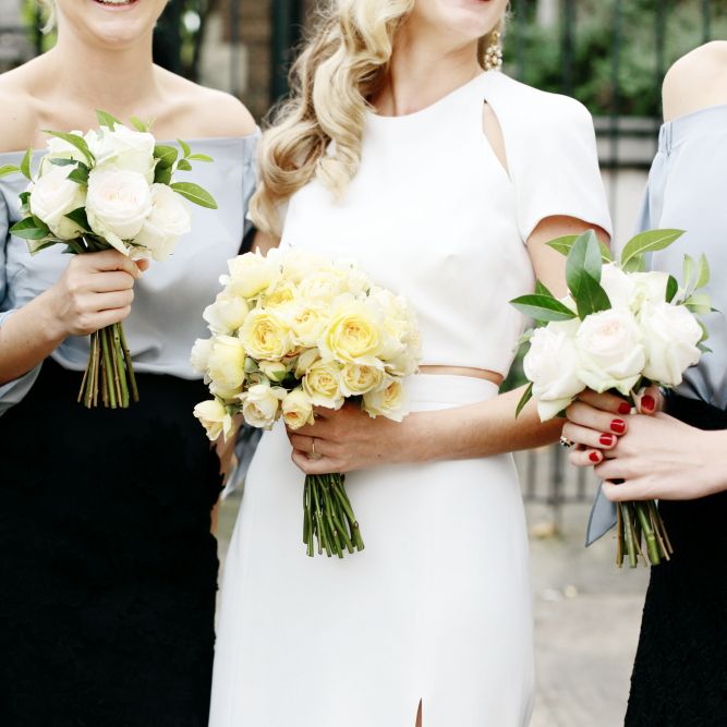 Pale Yellow Wedding Bouquets | Dasha Caffrey Photography