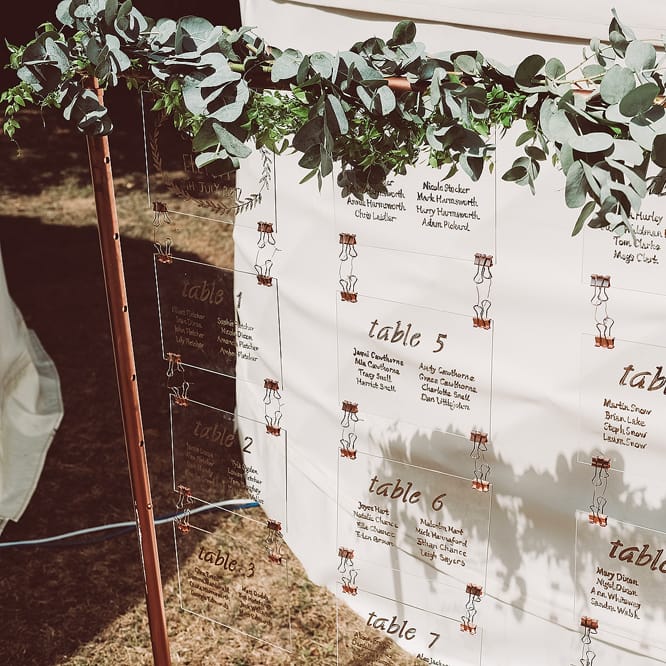 Rustic Table Plan With Foliage