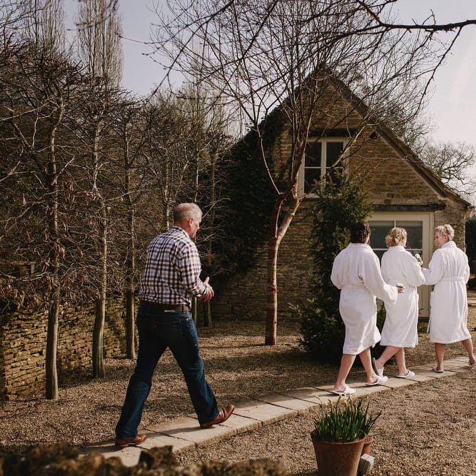 Bridesmaids in White Dressing Gowns | Andy Gaines Photography | Thompson Granger Films