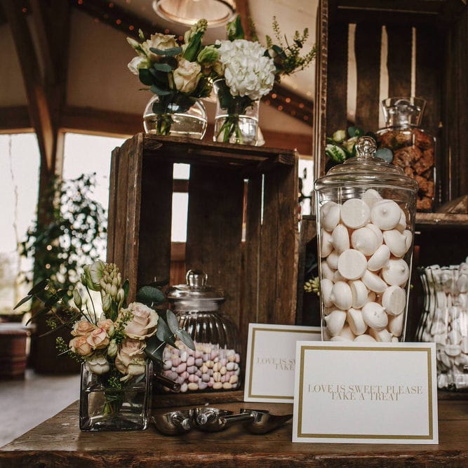 Wooden Crate Sweet Table | Wedding Decor | Cripps Barn Wedding | Andy Gaines Photography | Thompson Granger Films