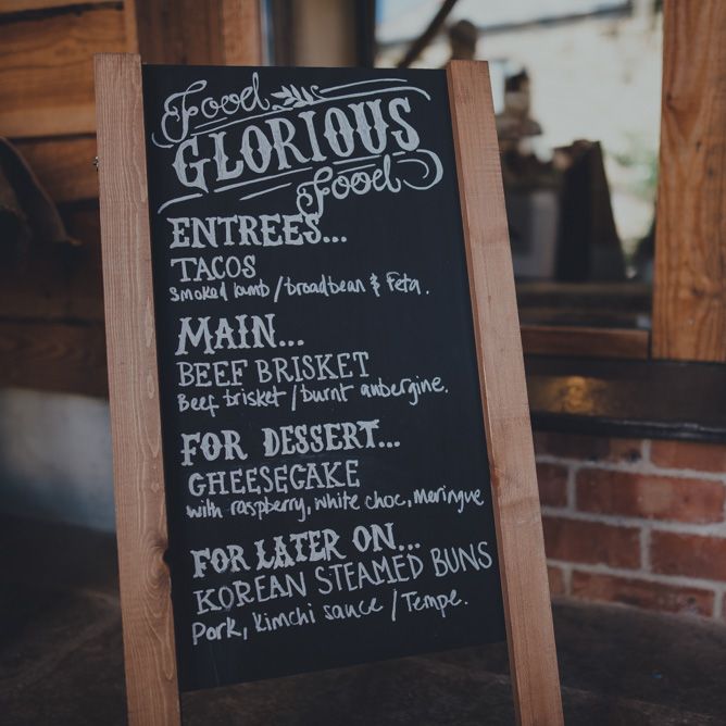 Chalkboard Menu Sign For Wedding