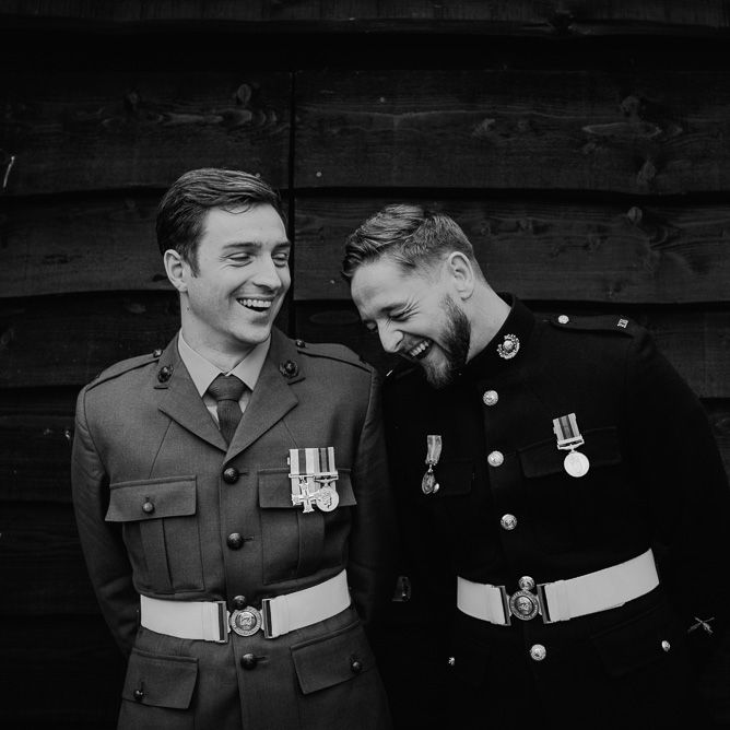 Groom In Military Dress For Wedding