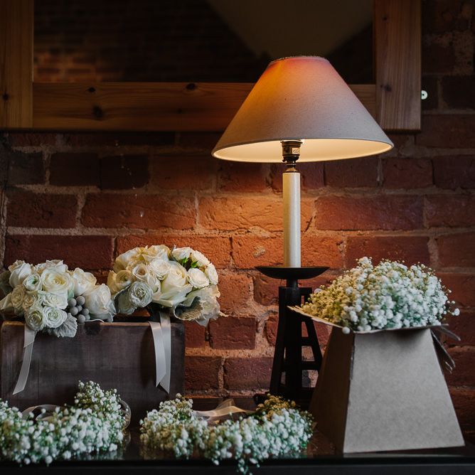 Winter Wedding Flowers White Roses And Gypsophila