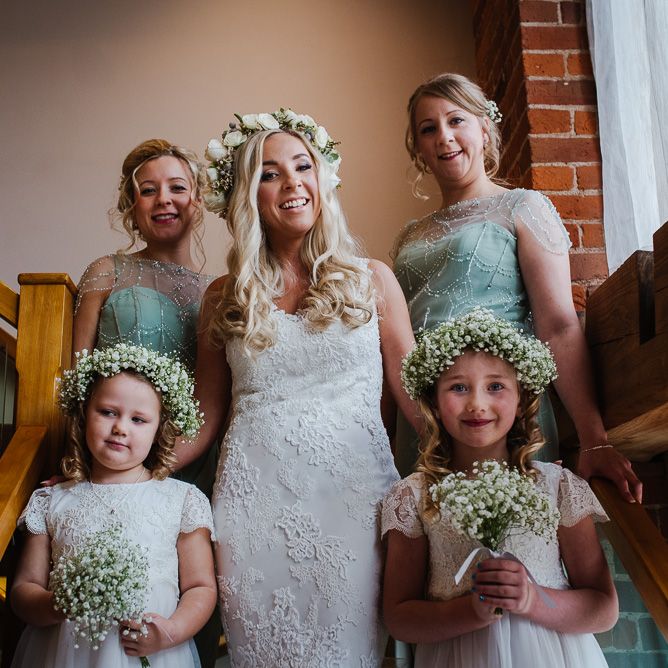 Wedding Party Bridesmaids In Mint Green
