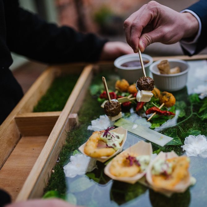 Wedding Food Canapes Curradine Barns