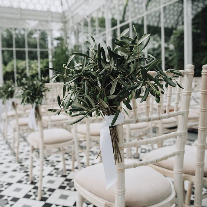 Greenhouse Wedding Aisle Styling | Summer Styling Reimagined | Florals by <a href="https://joannetruby.co.uk/" rel="noopener" target="_blank”>Joanne Truby</a> | Image by <a href="https://kat hill.com/ " rel="noopener" target="_blank”>Kat Hill Photography</a>
