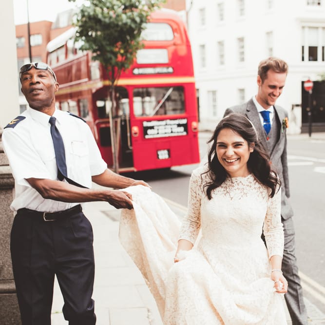 Red London Bus Wedding Transport