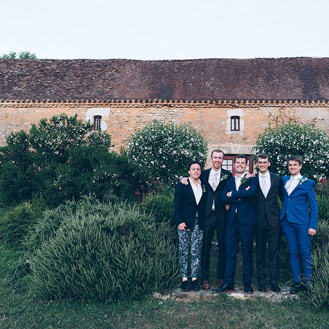 French Chateau Wedding At Château de la Bourlie With Bride In Vintage Gown & Bridesmaids In White Dresses By Silken Studio With Images From Lelia Scarfiotti
