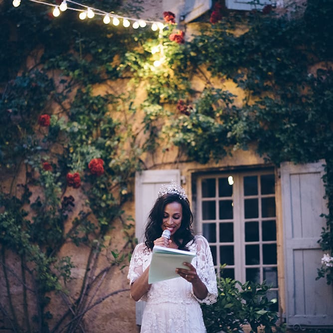 French Chateau Wedding At Château de la Bourlie With Bride In Vintage Gown & Bridesmaids In White Dresses By Silken Studio With Images From Lelia Scarfiotti