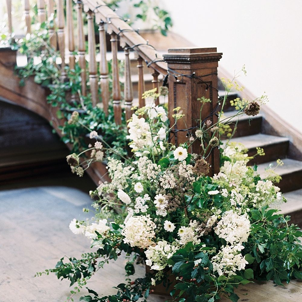 Floral Staircase Installation By The Garden Gate Flower Company