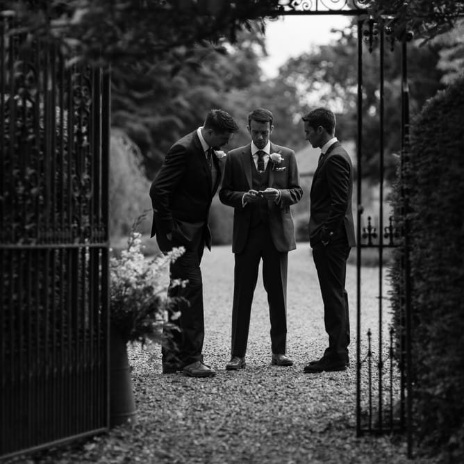 Groomsmen | Outdoor Ceremony & Rustic Barn Reception at Pennard House Somerset | John Barwood Photography