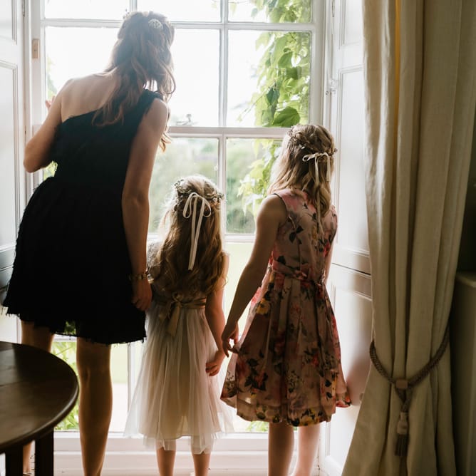 Bridesmaid Getting Ready | Outdoor Ceremony & Rustic Barn Reception at Pennard House Somerset | John Barwood Photography