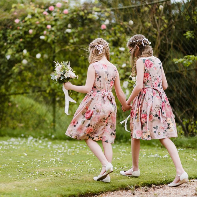 Blush Bridal Party | Outdoor Ceremony & Rustic Barn Reception at Pennard House Somerset | John Barwood Photography