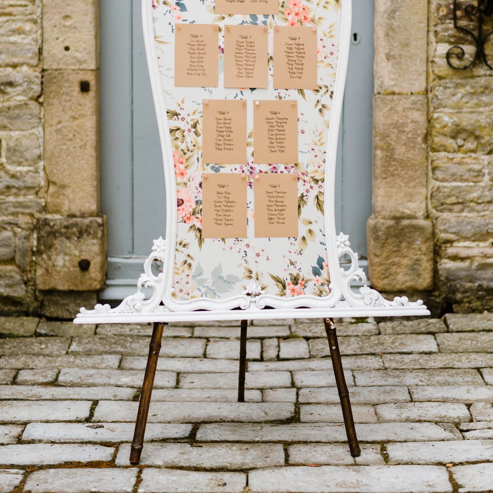 Vintage Table Plan | Outdoor Ceremony & Rustic Barn Reception at Pennard House Somerset | John Barwood Photography