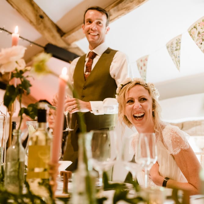 Speeches | Bride in Jenny Packham Gown | Groom in Hugo Morris Tweed Suit | Outdoor Ceremony & Rustic Barn Reception at Pennard House Somerset | John Barwood Photography