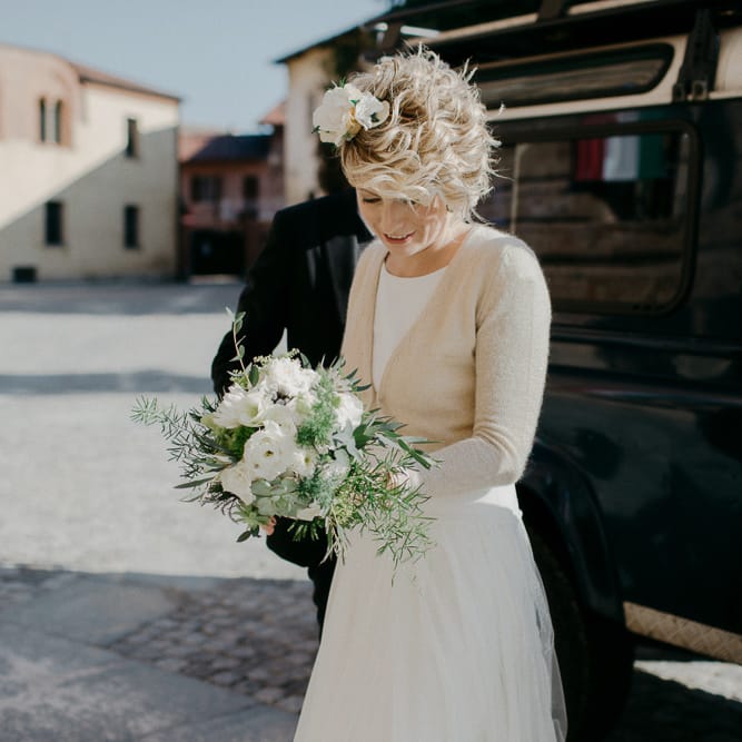 Bride in Rembo Styling Wedding Dress & Cardigan | That Day Wedding Planner | Carla Penoncelli Photography