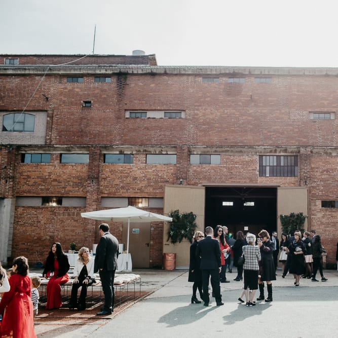 Industrial Wedding Venue with Festoon Lights | That Day Wedding Planner | Carla Penoncelli Photography