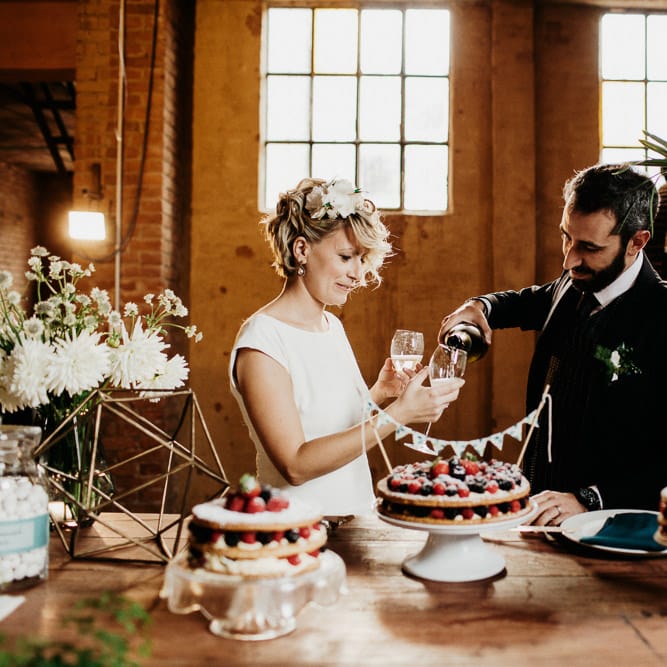 Dessert Table with Greenery & Copper Geometric Decor | That Day Wedding Planner | Carla Penoncelli Photography
